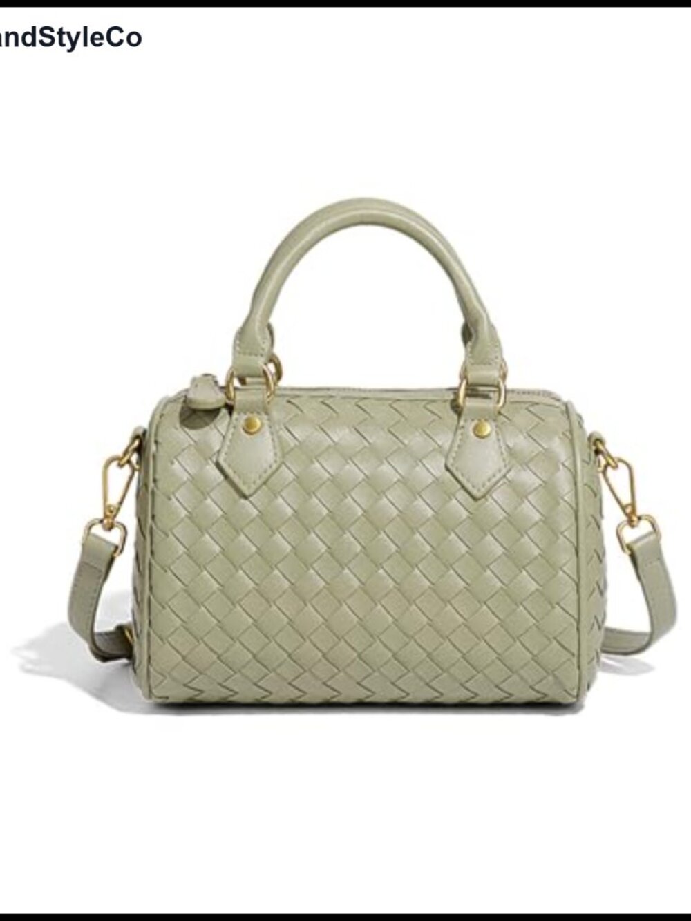 Woven Small Leather Satchel Crossbody Bag Top Handle Purse